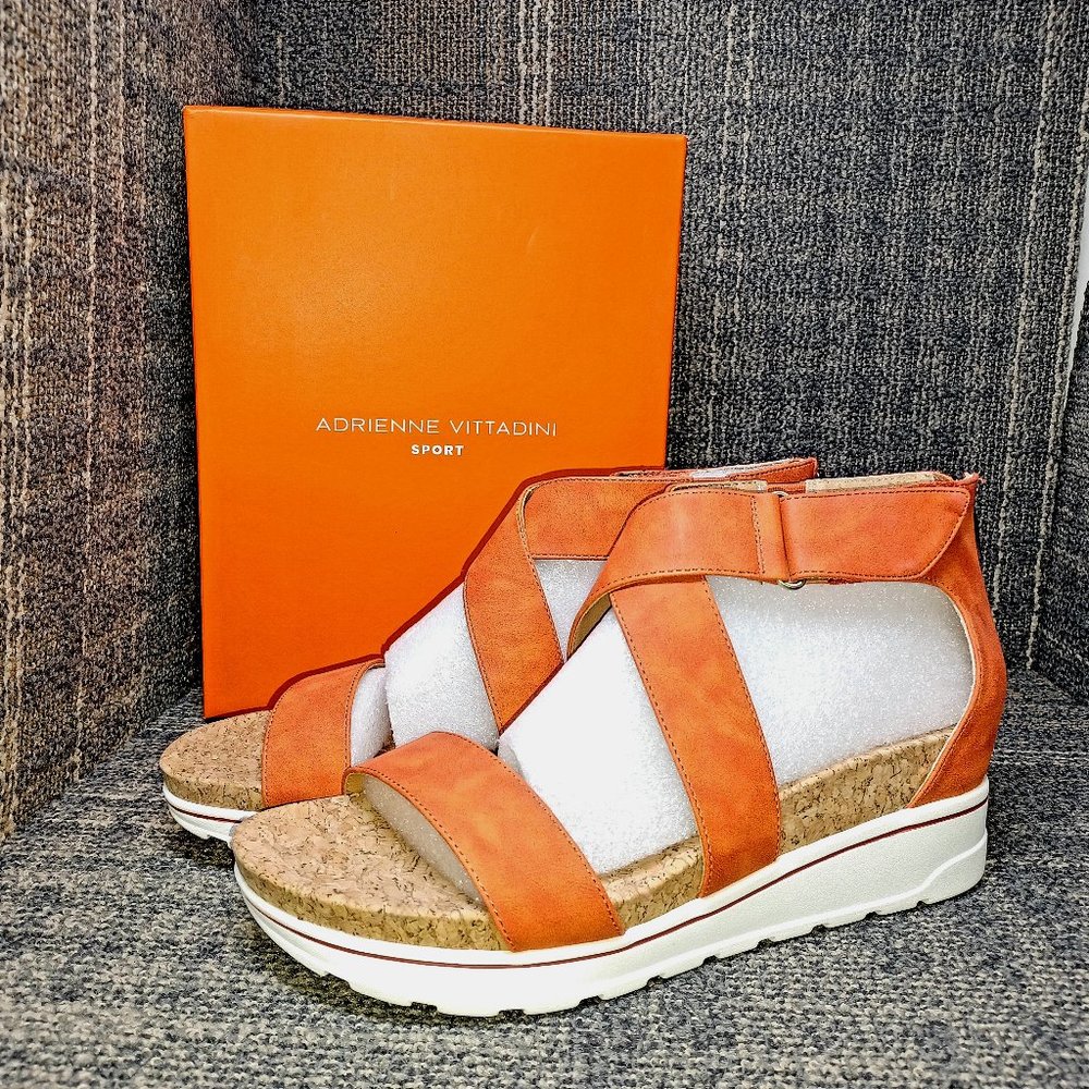 Women's Adrienne Vittadini Cecilia Tangerine Wedge Sport Sandal size 11M